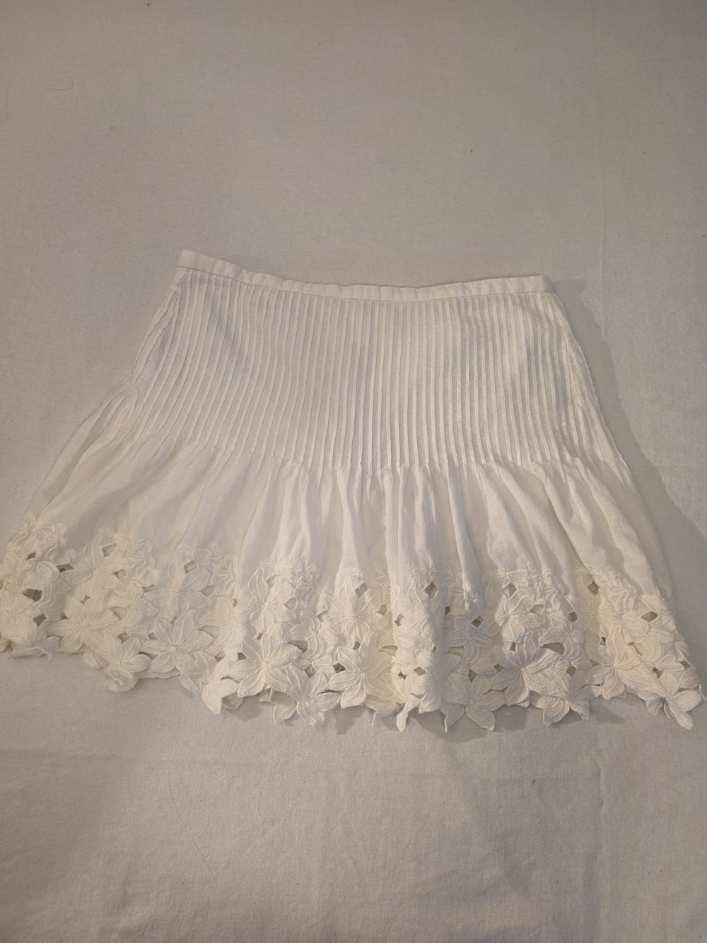 J. Crew White Floral Eyelet Mini Lined Skirt.
